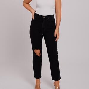 Risen Black Relaxed Distressed Womens Jeans Size 15/32 Grunge Streetwear Cali